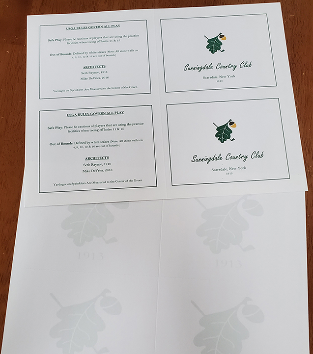 golf card stock